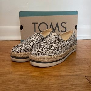 Like new Toms Alpargata Platform Rope Natural Mini Leopard Print